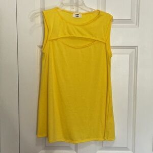 Vibrant Yellow Sleeveless Cut Out Tank Top